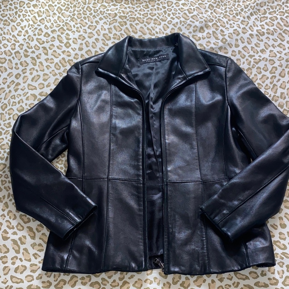 Marc New York black leather women’s jacket L Vintage